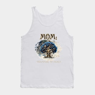 Mom: Steampunk At Heart Tree - Golden Version Tank Top